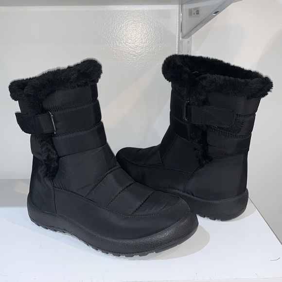 MID CALF FUR LINED BLACK BOOTS - Picture 7 of 10